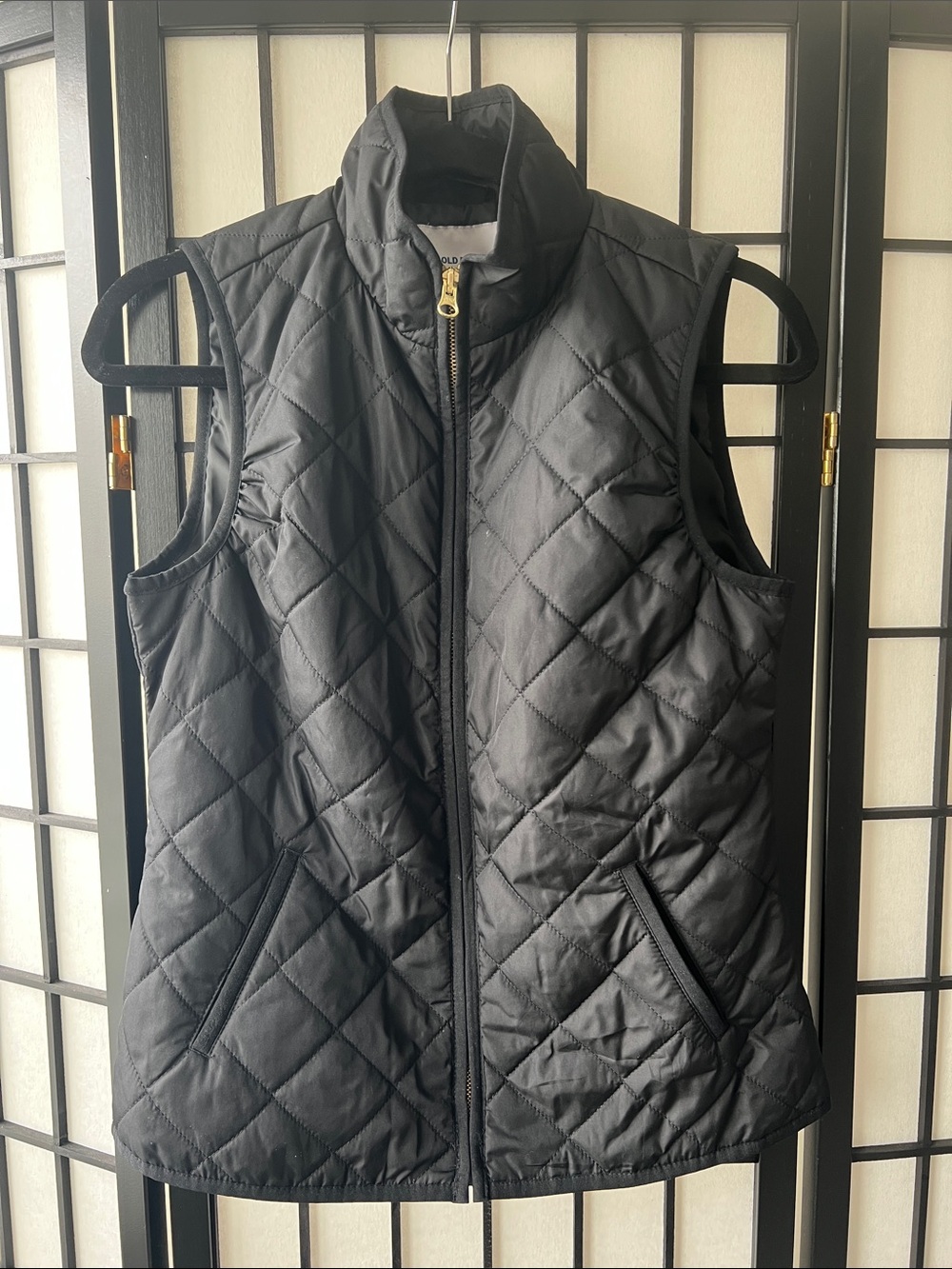 Black Quilted Sleeveless Puffer Vest